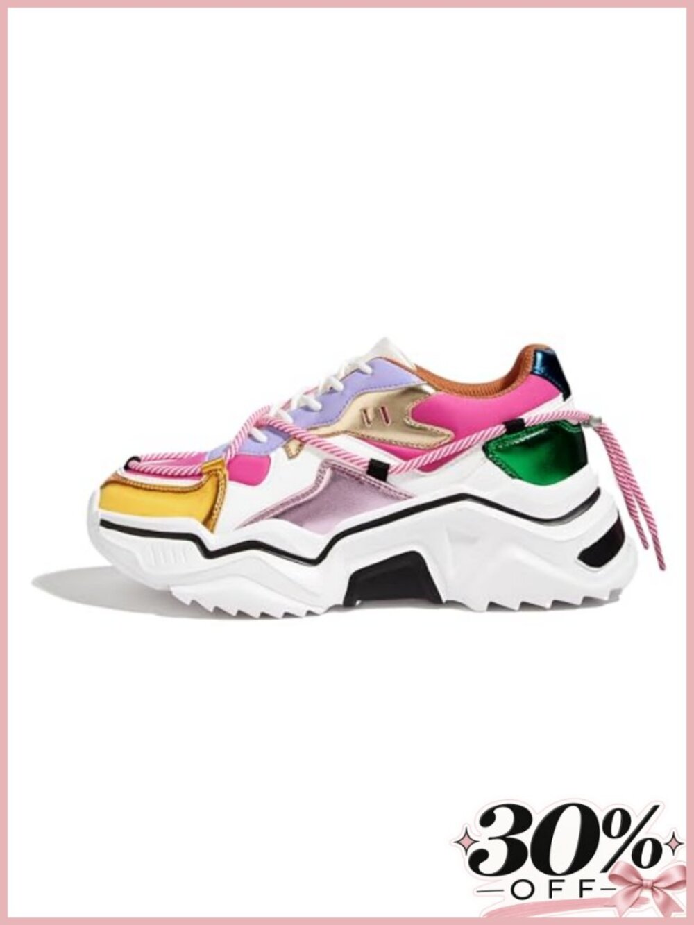 Women's Platform Chunky Dad Sneakers PU Mesh Lightweight Retro